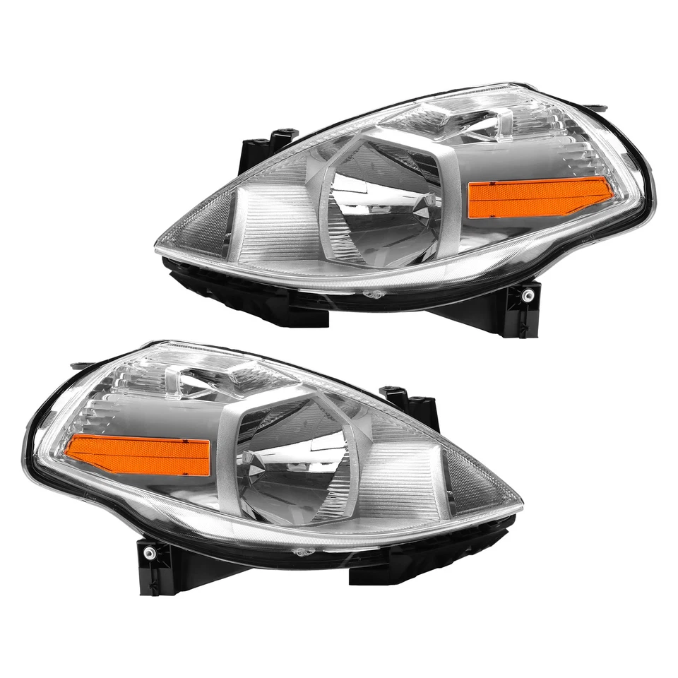 Headlight Assembly Pair For Nissan Versa 2007-2012 Left+Right Side Halogen Clear - Image 4 of 4