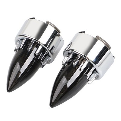 Smoke Bullet Turn Signal Light Lens Covers For Harley Dyna Softail Street Glide