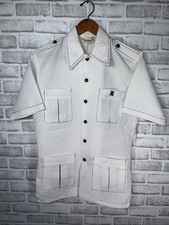 VTG ANDRADE Honolulu White 4-Pocket Shirt Mens S