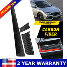 Carbon Fiber For Honda Civic 2016-2021 Center Dashboard Console Cover Trim Parts Carbon Fiber For Honda Civic 2016-2021 Center Dashboard Console Cover Trim Parts