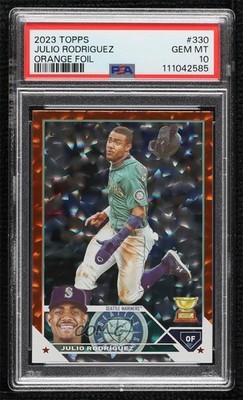 2023 Series 1 Orange Foil /299 Julio Rodriguez Rodríguez #330 PSA 10 GEM MT 0p83