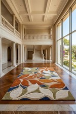 Hand tufted Wool Floral Rug Modern Handmade Area Rug for Living Room Carpet.