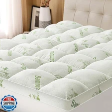 Easthome Mattress Topper Twin Size Viscose Derived from Bamboo, Thick Soft Pi