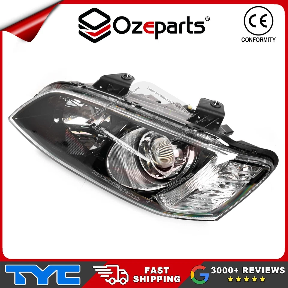 Set Pair LH+RH Head Light Projector + Eyelids BLK For Holden VE SSV Calais 10~13 - Image 4 of 4