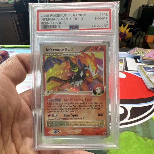 Pokemon TCG Infernape E4 Lv.X 108/111 Rising Rivals Holo PSA 8 (2009)