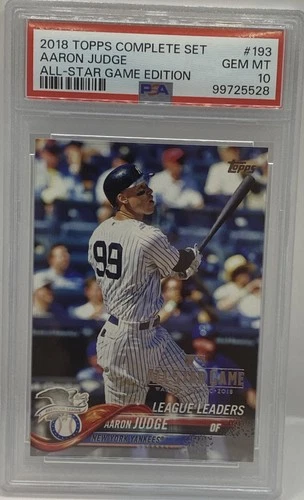 2018 Topps Complete Set #193 Aaron Judge All-Star Game Edition PSA 10 GEM SP