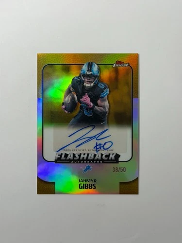 2025 Topps Finest Football Gold Refractor Jahmyr Gibbs #FBA-JG