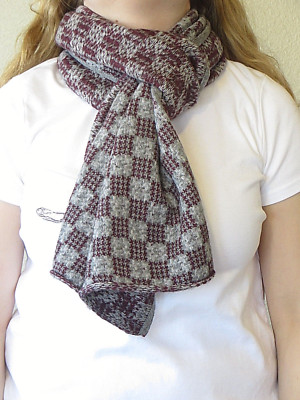 Scarf Unisex Cashmere Thirty Five Kent Maroon/Gray Checkered Men New