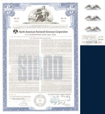 North American Rockwell Overseas Corporation - $1,000 - Bond (Green)