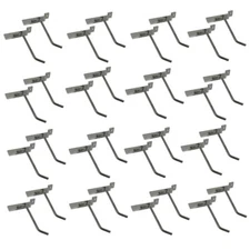 4" Slatwall Hook Panel Display Hooks, 1/4" Thickness Metal, Chrome - PACK 12