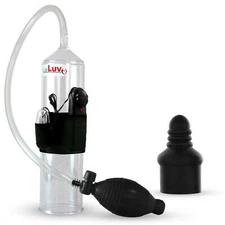 LeLuv Vibrating Penis Pump EasyOp Bgrip with Silicone Septum Sleeve
