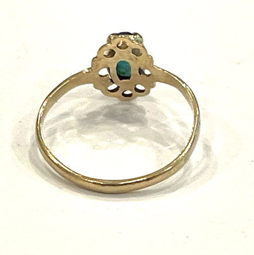 10k Yellow Gold Filigree Emerald Ring Size 3 - Picture 3 of 5