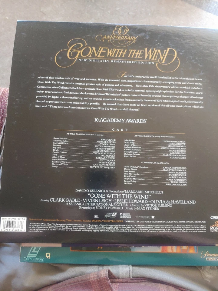 Gone With The Wind  50th Anniversary Edition Laserdisc LD  Clarke Gable VG Cond  Foto 2 de 3