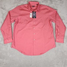 Van Heusen Dress Shirt Mens XL 34/35 17-17 1/2 Slim Fit Salmon Wrinkle Free NWT