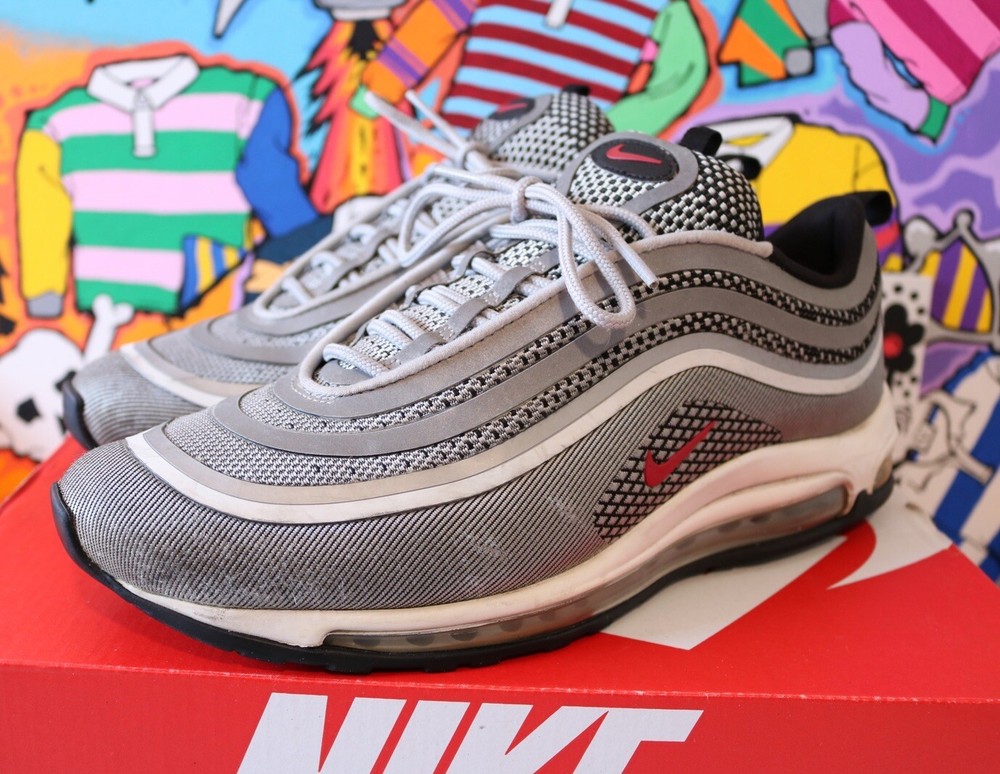 RARE 2017 Nike Air Max 97 Mens Size 11 Silver Bullet Red Black 918356-003