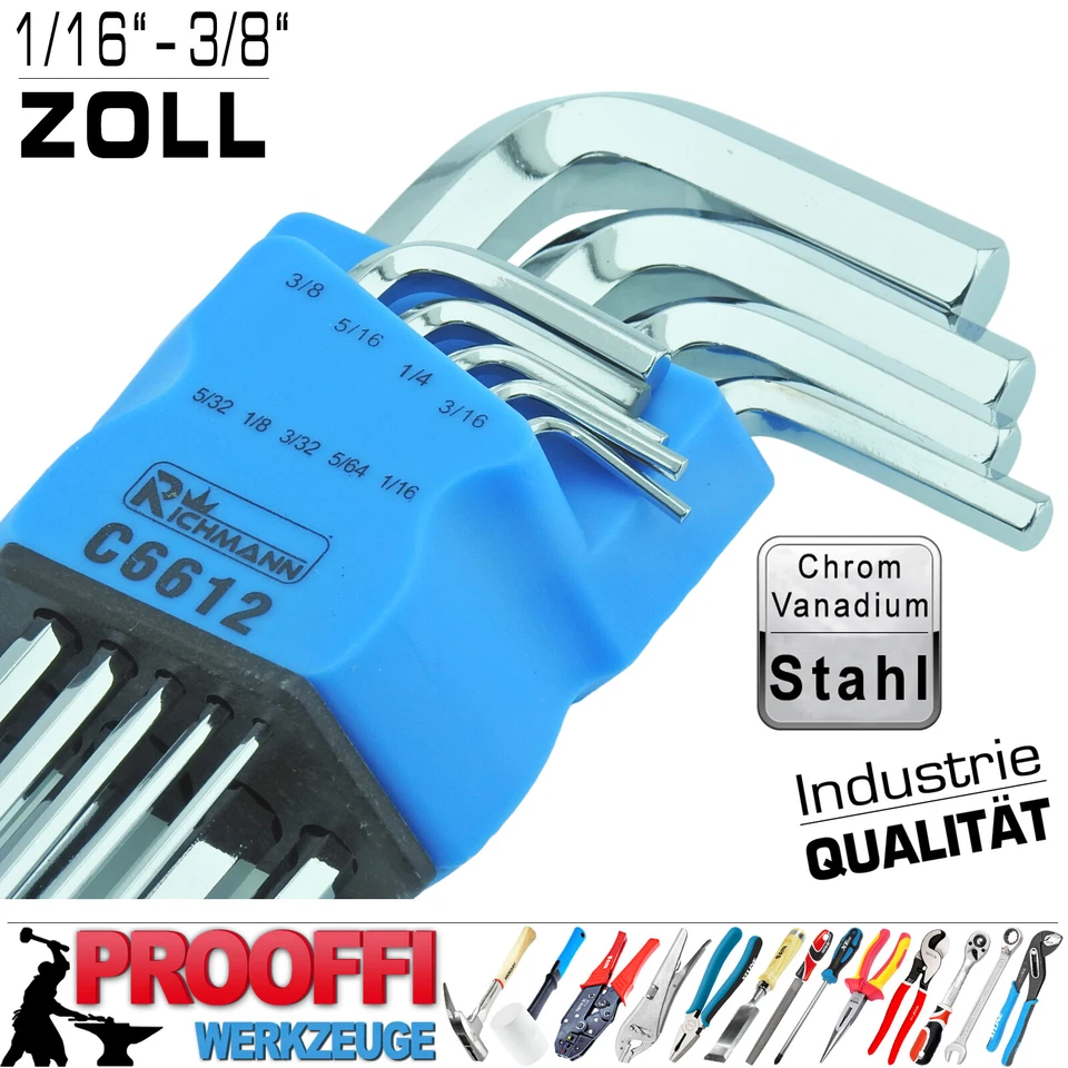 Zoll Innensechskant Winkel Stift Schlüssel Harley Werkzeug Für Inbus Schraube - Bild 4 von 4