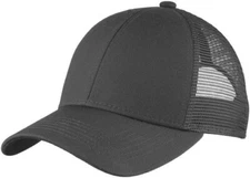 C911 Port Authority Adjustable blank no printing Mesh Back Carbon Gray Cap - NEW