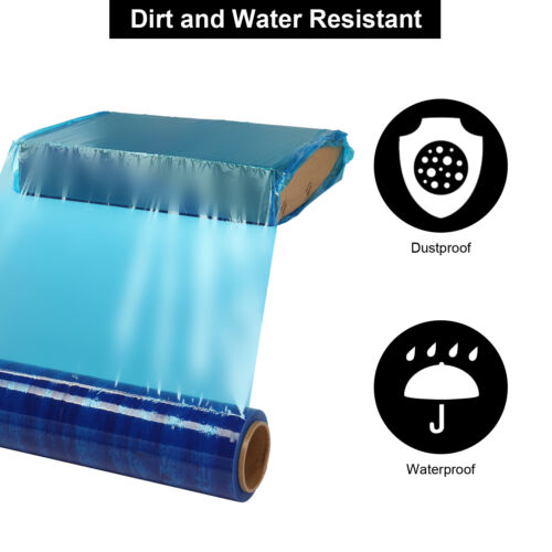 1500ft 80 Gauge 4 Rolls Pallet Wrap Stretch Film Hand Shrink Wrap 18"x1500',Blue - Picture 7 of 12