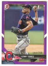 2018 Bowman Draft Lenny Torres Purple #'d 144/250 Card #BD-8 1st Bowman