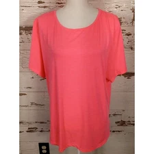 ZYIA ACTIVE Short Sleeve Tee Flamingo Stripe Pink Size XXXL NWOT