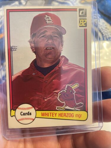 1982 Donruss Whitey Herzog #190 Manager St. Louis Cardinals Card 🏀 (Read ) - Afbeelding 1 van 2