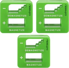 Demagnetizer and Magnetizer - Green -3 Pack for Screwdrivers Tips, Screws, Bits