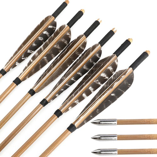 33Zoll Bambuspfeile Naturfedern Bogenschießen Recurve Bogen Langbogen Jagdpfeile - Bild 20 von 21