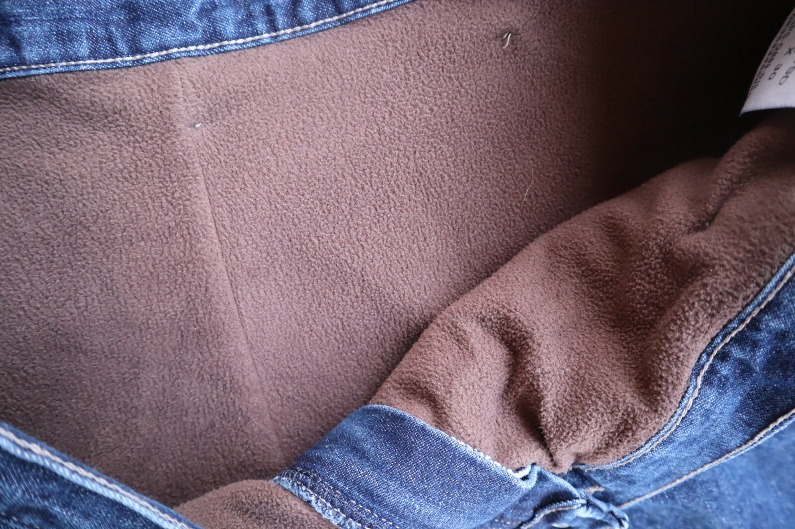Blue Denim WRANGLER Carpenter Fleece Lined Jeans 42 x 30 image 2