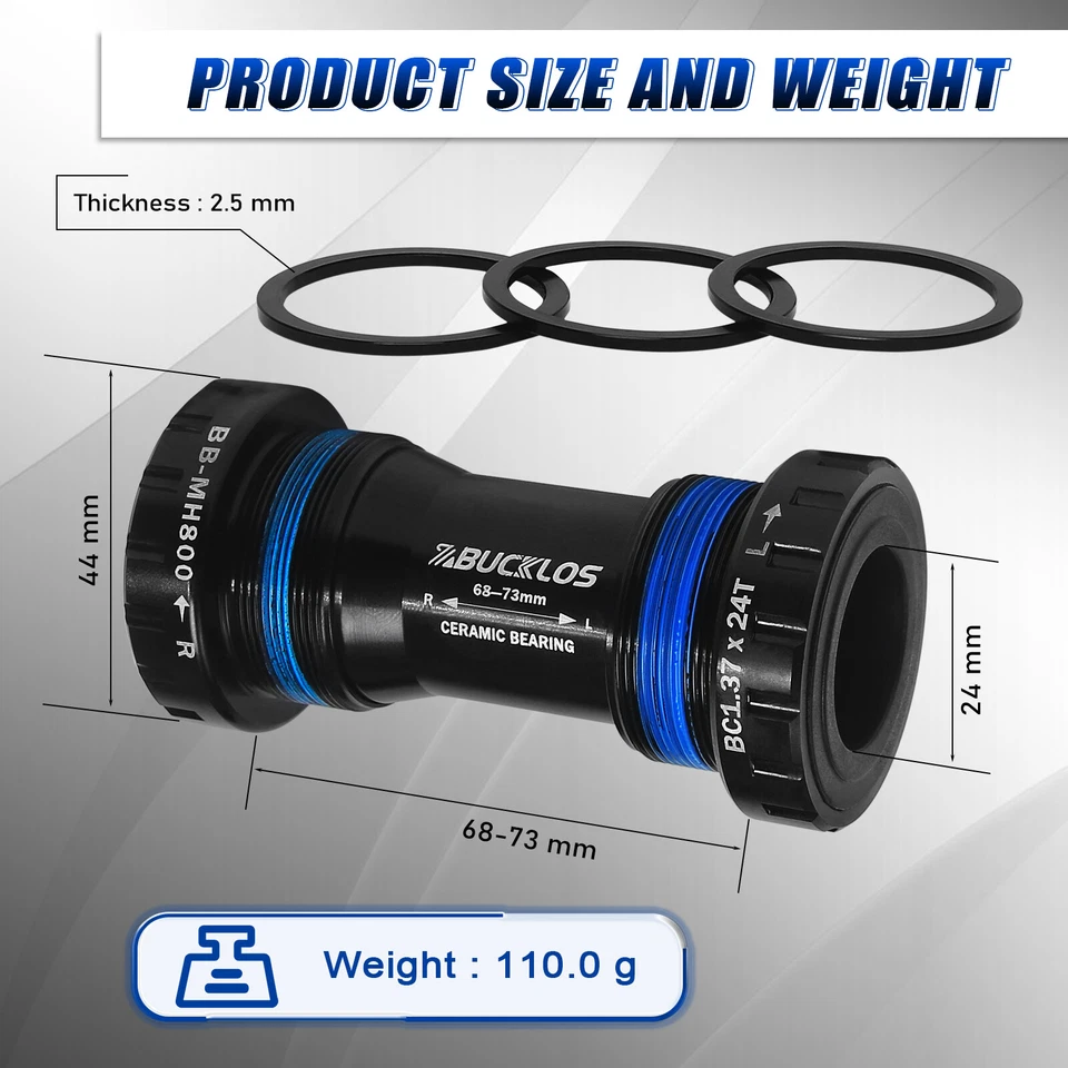 Ceramic Bearing Bottom Bracket  68/73mm Threaded BB Hollowtech II MTB Bike Crank - Image 4 of 4