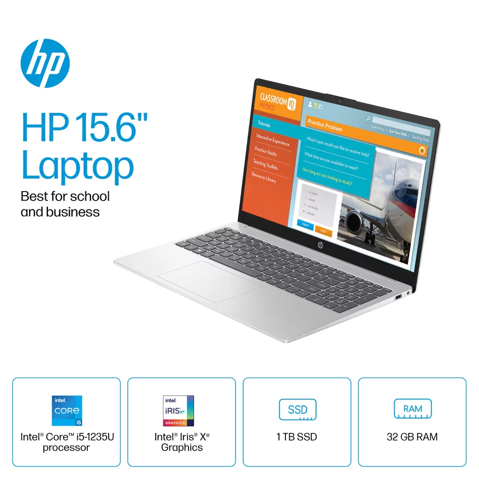 2025 HP Laptop Computer 15.6" Touch 12th Gen Intel i5, 32GB RAM 1TB SSD, Win Pro - Image 2 of 4