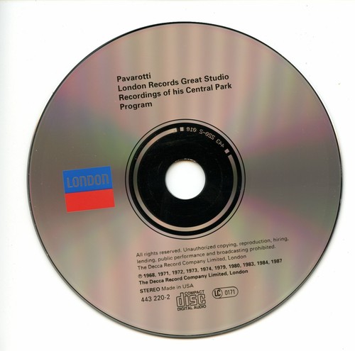Pavarotti - London Records Great Studio Recordings Of His Central Park Program - Picture 3 of 3