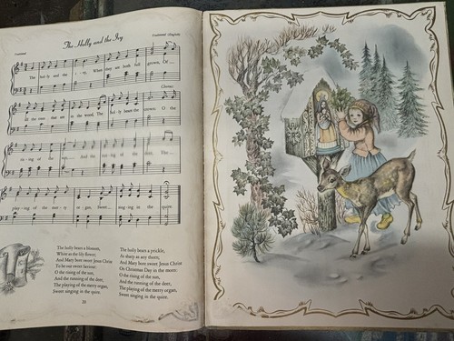 A CHILD'S BOOK OF CHRISTMAS CAROLS 1942 1ST EDITION HC, ILLUSTRATED BY MASHA - Foto 17 di 19