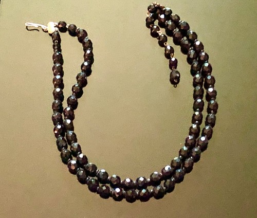 Antique Victorian/Edw Dbl Strand French Jet Black Glass Mourning Choker Necklace - Picture 8 of 11