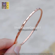New Hammered Dainty Art Pure Solid Copper Bangle Bracelets Unisex Jewelry Gift
