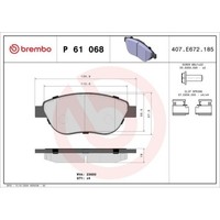 Bremsbelagsatz Scheibenbremse Brembo P61068 Prime Line FüR CitroëN Peugeot Geely