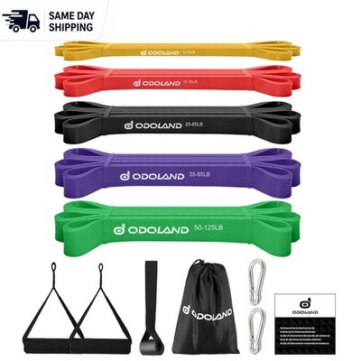 5 Packs of Durable Resistance Bands with Handles & Guide for Ultimate Workouts