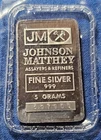 A Vintage 5 gram .999 Silver Bar - JM Johnson Matthey - Sealed!