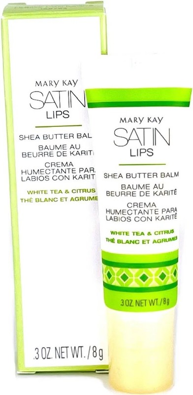 MARY KAY SATIN LIPS SHEA BUTTER BALM~LIP BALM~WHITE TEA & CITRUS~FULL SIZE~NIB!!