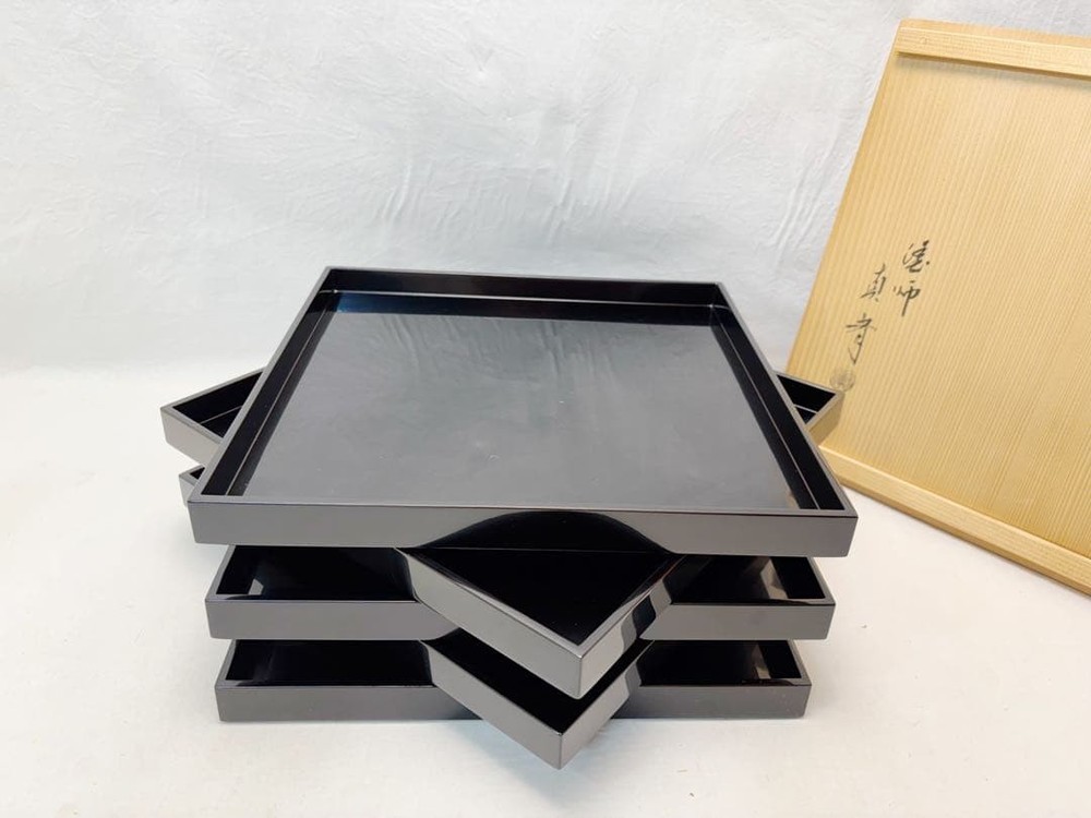 Jubako Bento Box Japanese Unused Kaiseki utensils Painter Made by Masai Ko Rikyu