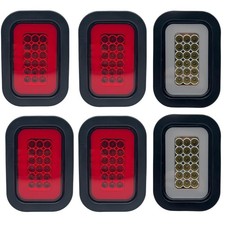 Redwhiteamber 5x3 3x5 Inch Rectangle 42 Led Trailer Tail Light Kit Dot Fmvss