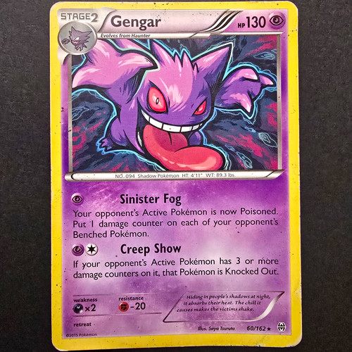 Gengar 60/162 Rare Pokemon TCG XY BREAKthrough 2015 Non Holo HP