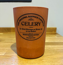 Henry Watson Pottery Suffolk Celery Brown Ceramic Jar / Ornament Pot