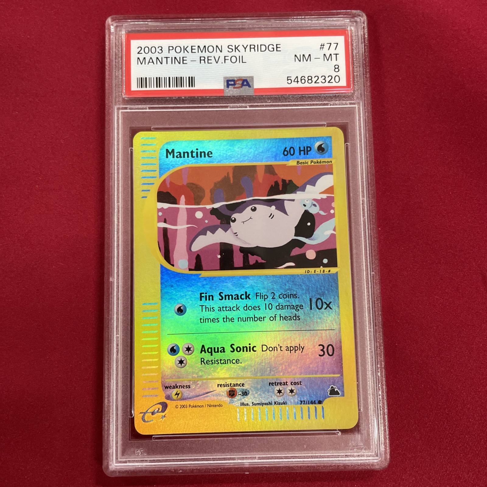 GRADED PSA 8 2003 Pokemon Skyridge Mantine-Rev. Foil 
