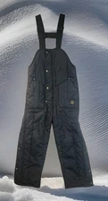 RefrigiWear Black 0385R Insulated Iron Tuff Bib Overalls Workwear Size SP