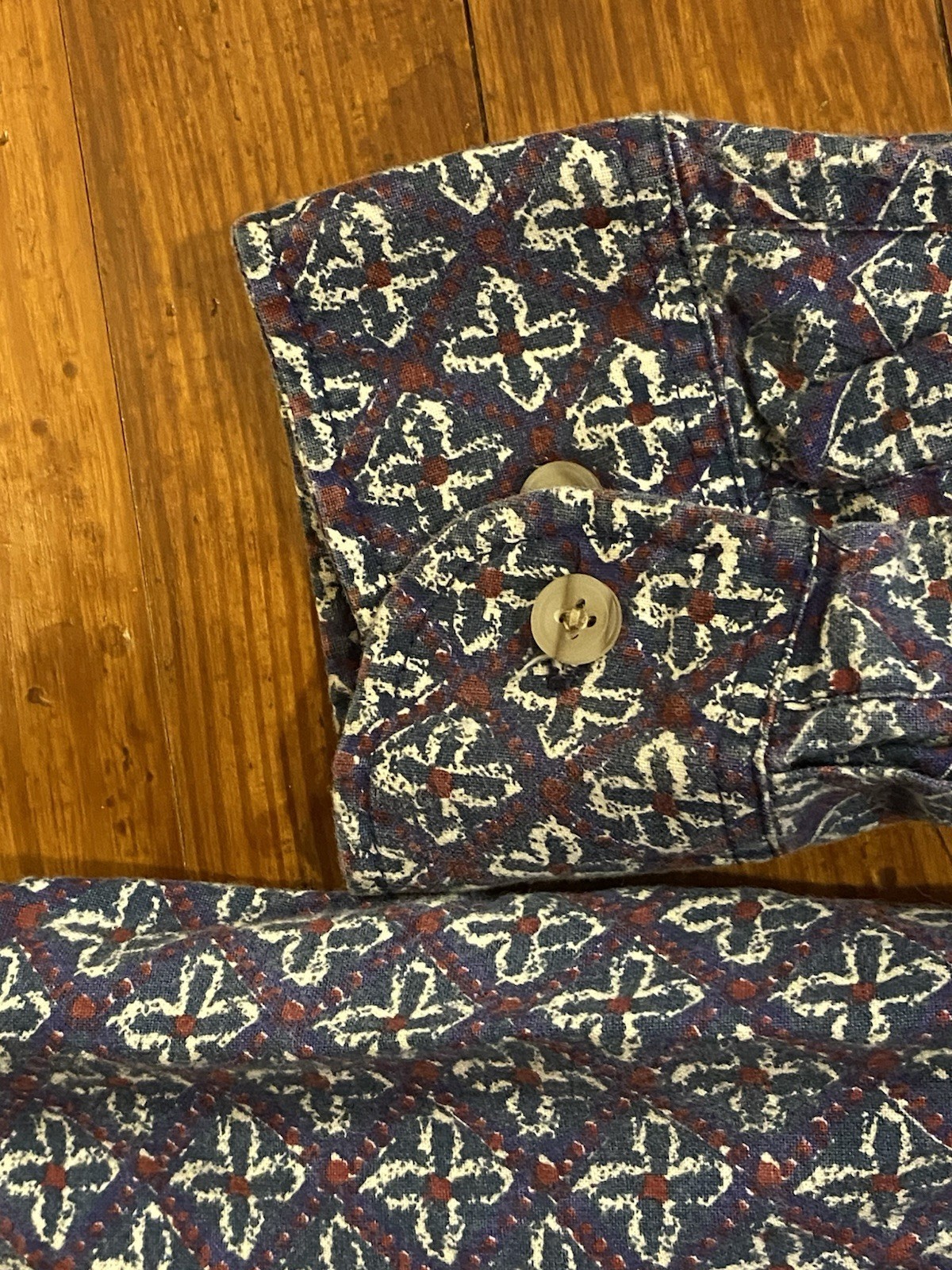 Vintage Key Elements Retro Patterned Long Sleeve … - image 5