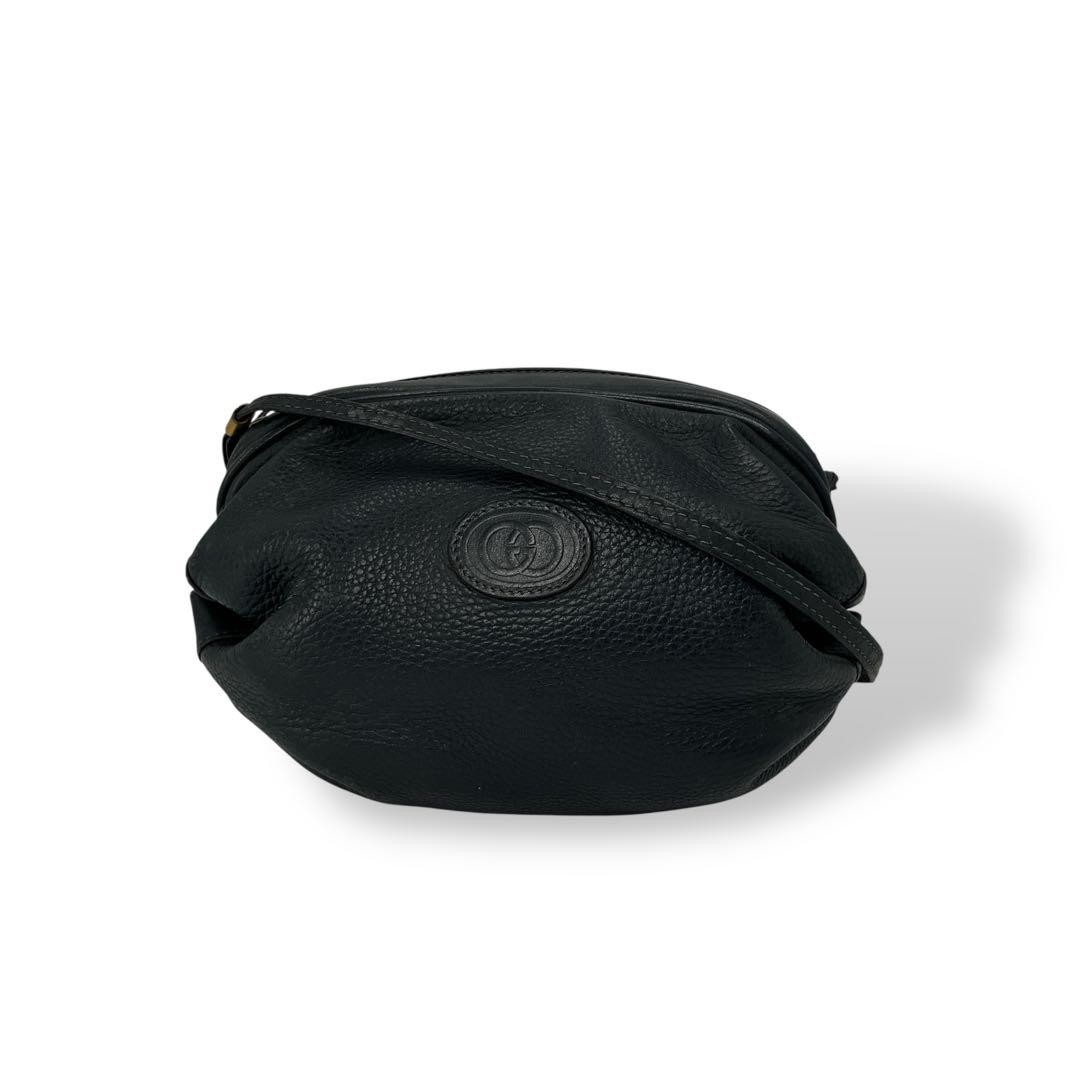 Gucci Navy Mini Drum Shoulder Bag in Leather Pre-Owned