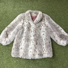 Vintage Jordache Faux Fur Jacket Snow Leopard Made In USA Coat Womens M Medium