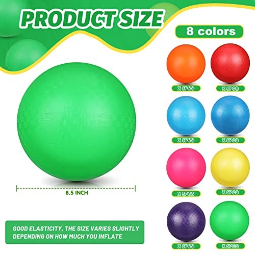 40 Pack 8.5 inch Playground Balls Bulk Colorful Inflatable Bouncy Dodgeball - Picture 4 of 7