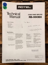 Rotel RB-990BX Amplifier  Service Manual *Original*