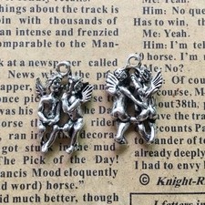 8 or 20PCs, Antique Silver Tone 3D Cherub Charm Pendant, Angel, Christmas JHS42
